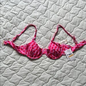 Jessica Simpson Pink Geometric Pattern Bra